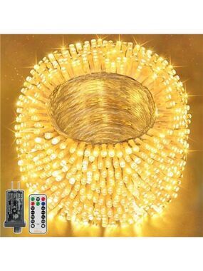 Outdoor Christmas Lights 328FT 1000LED Fairy Lights Warm White Remote Timer